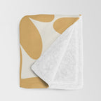 Daisy Time Retro Floral Pattern in Muted Mustard Gold, Charcoal Grey, and Cream Throw Blanket Gallery Image 3
