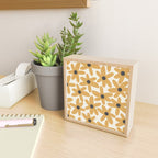 Daisy Time Retro Floral Pattern in Muted Mustard Gold, Charcoal Grey, and Cream Mini Art Print Gallery Image 2