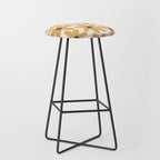 Daisy Time Retro Floral Pattern in Muted Mustard Gold, Charcoal Grey, and Cream Stool Gallery Image 1