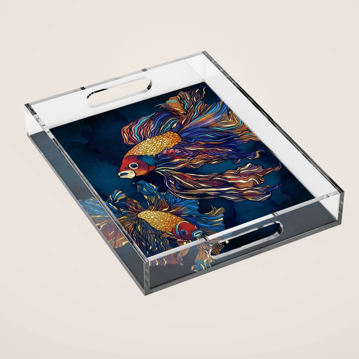 Metallic Betta Fish Acrylic Tray Gallery Image 1