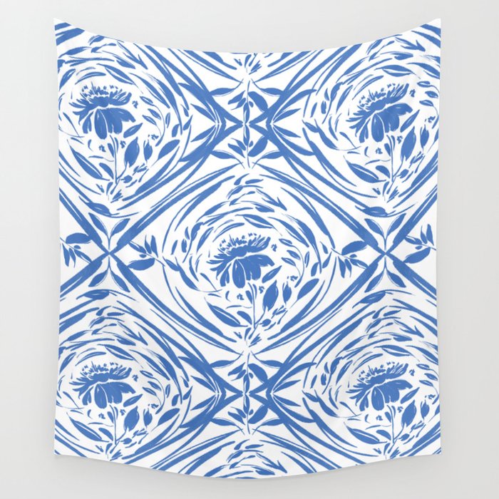 Floral pleasure pattern BW Wall Tapestry Gallery Image 4