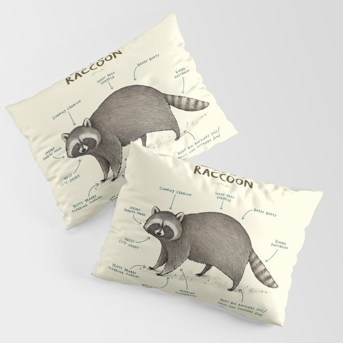 Anatomy of a Raccoon Pillow Sham Gallery Image 3