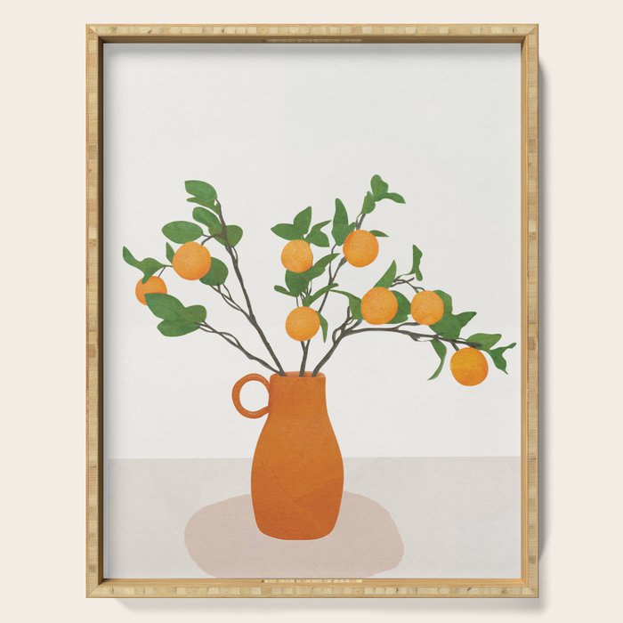 Orange Branches Serving Tray Gallery Image 1