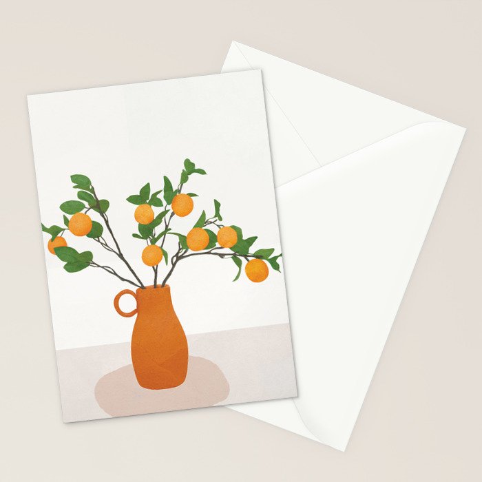 Orange Branches Stationery Card Gallery Image 2