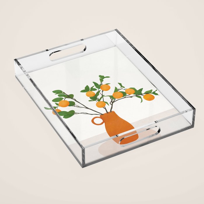 Orange Branches Acrylic Tray Gallery Image 1