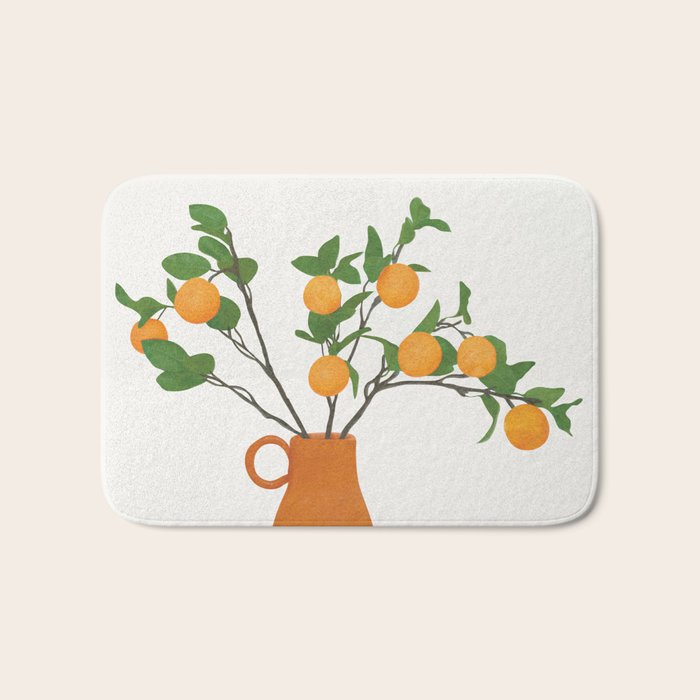 Orange Branches Bath Mat Gallery Image 1