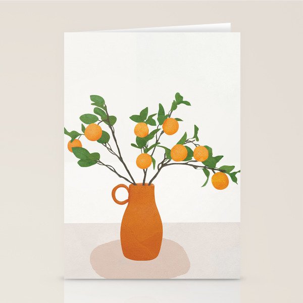Orange Branches Stationery Card Gallery Image 1
