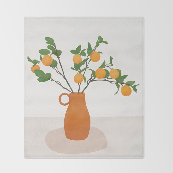 Orange Branches Throw Blanket Gallery Image 2