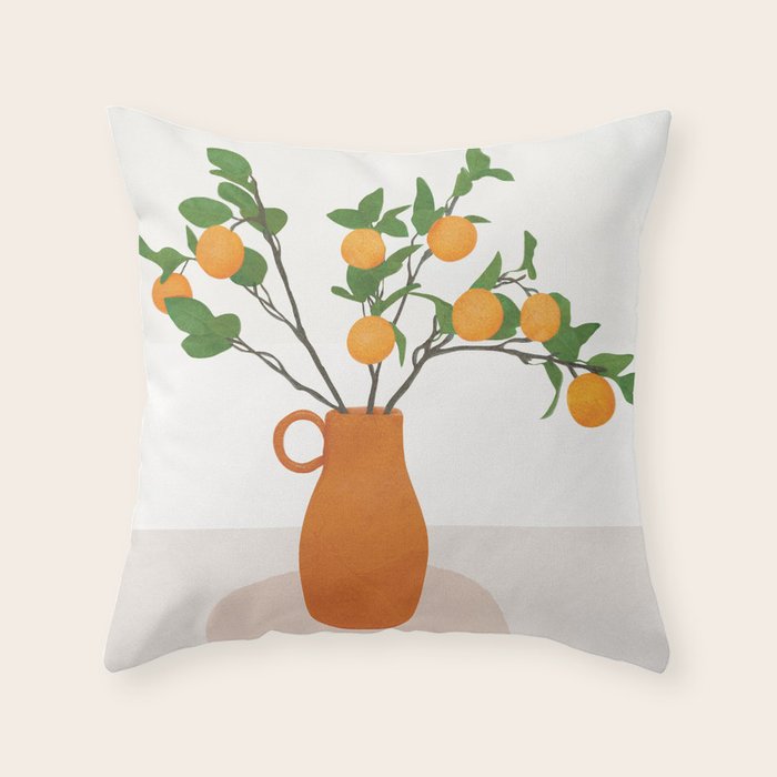 Orange Branches Throw Pillow Gallery Image 6