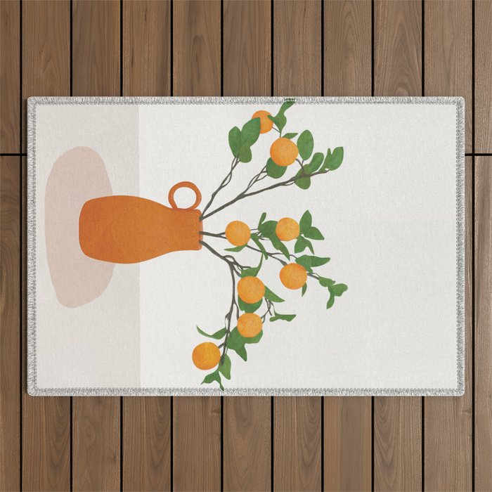 Orange Branches Outdoor Rug Gallery Image 1