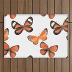 Orange Butterflies Outdoor Rug Gallery Image 1