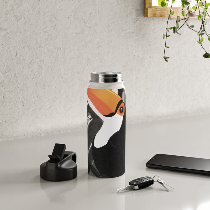 Tropical Toucan Art Water Bottle Gallery Image 4
