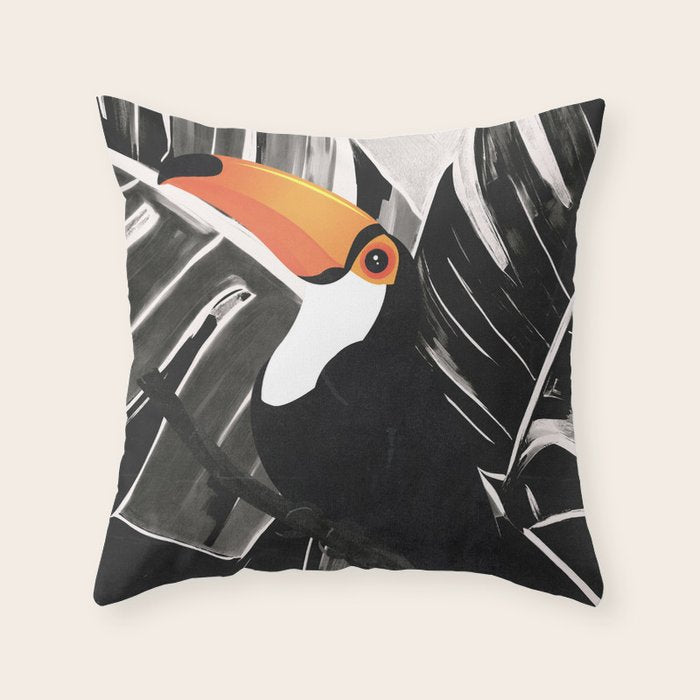 Tropical Toucan Art Throw Pillow Gallery Image 6
