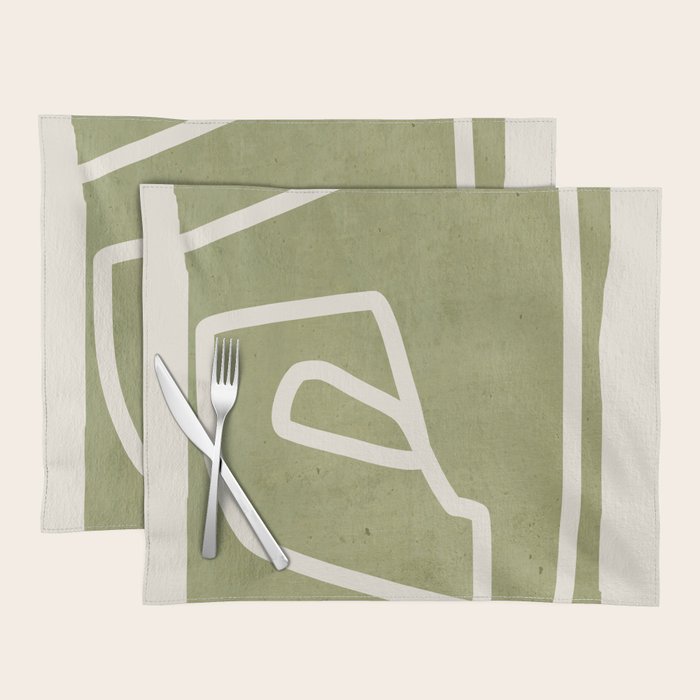 abstract minimal 57 Green Placemat Gallery Image 1