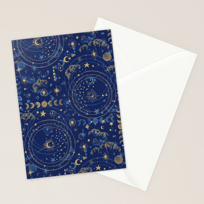 Pattern mystic celestial dark A Stationery Card Gallery Image 2