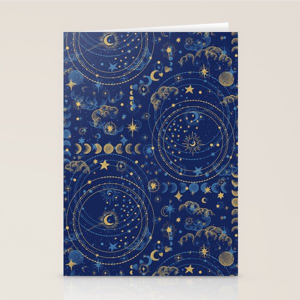 Pattern mystic celestial dark A Stationery Card Gallery Image 1