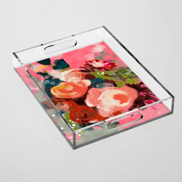 bloom it, abstract art Acrylic Tray Gallery Image 1