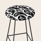 Black and white melted happy face pattern Stool Gallery Image 2