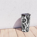 Black and white melted happy face pattern Travel Mug Gallery Image 4