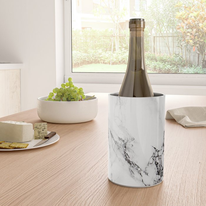 White Faux Marble Texture Wine Chiller Gallery Image 4