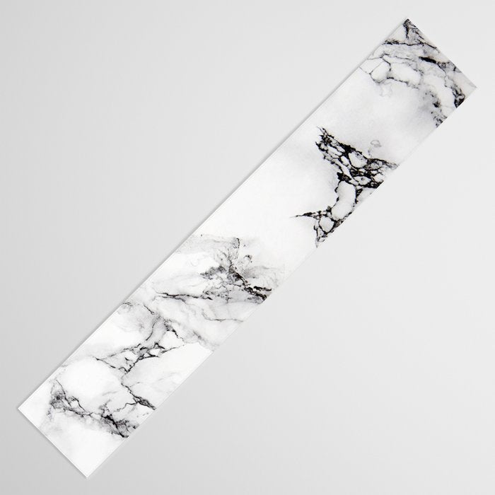 White Faux Marble Texture Table Runner Gallery Image 3