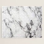 White Faux Marble Texture Jigsaw Puzzle Gallery Image 1