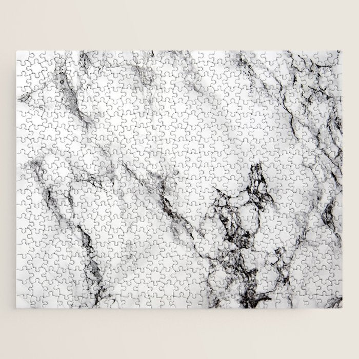 White Faux Marble Texture Jigsaw Puzzle Gallery Image 1