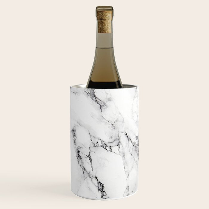 White Faux Marble Texture Wine Chiller Gallery Image 2