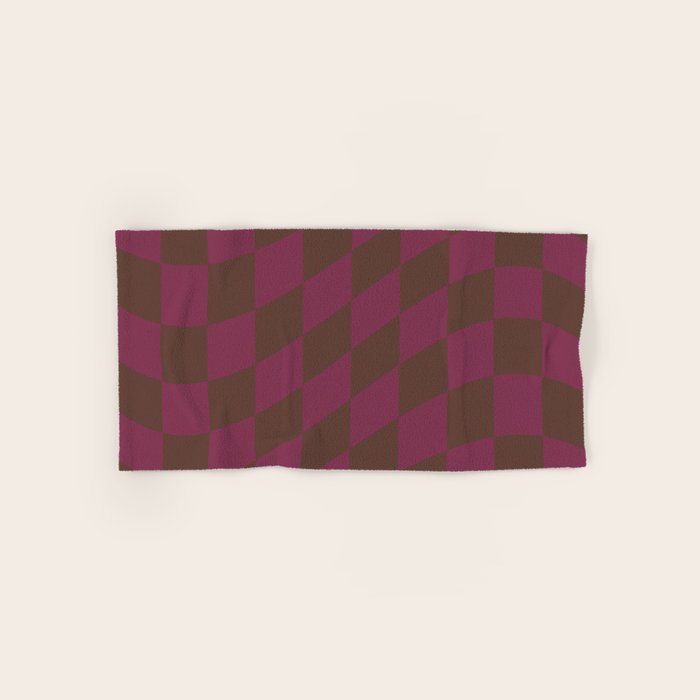 Wavy Chocolate x Ripe Berry Bath Towel Gallery Image 1