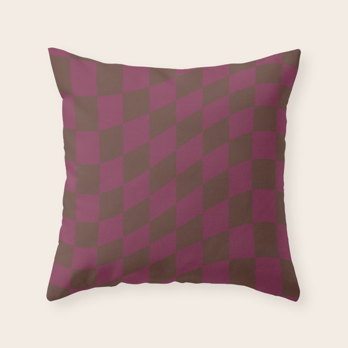 Wavy Chocolate x Ripe Berry Throw Pillow Gallery Image 6