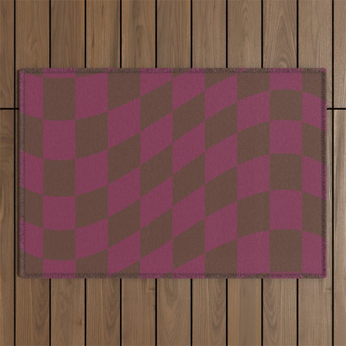 Wavy Chocolate x Ripe Berry Outdoor Rug Gallery Image 1