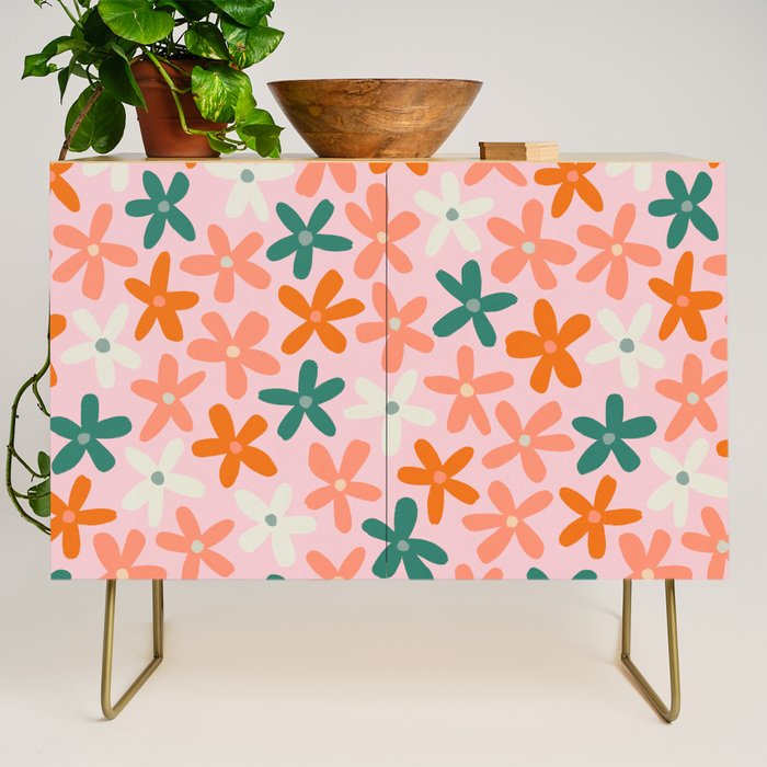 Tiny Flower Pattern #3 Credenza Gallery Image 1