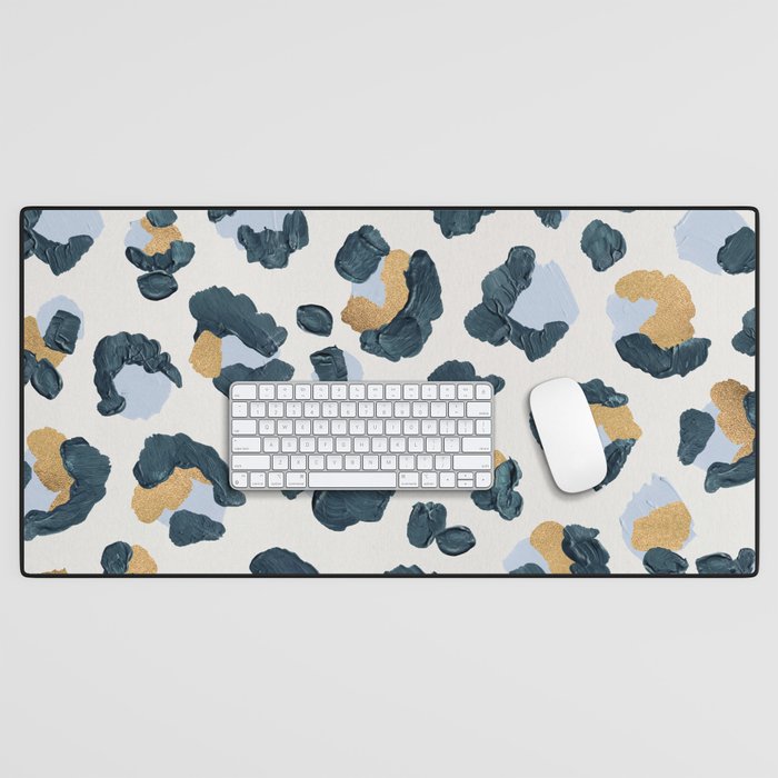 Snow Leopard Print Desk Mat Gallery Image 1