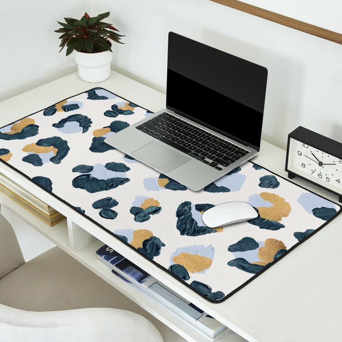 Snow Leopard Print Desk Mat Gallery Image 2
