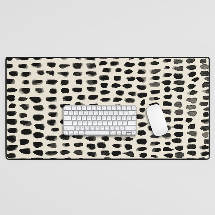 Dots (Beige) Desk Mat Gallery Image 1