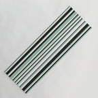 Classic Stripes XII - Mint, Black and White Yoga Mat Gallery Image 1