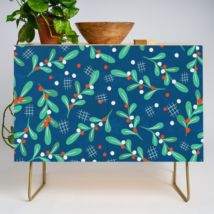 Misseltoe -  christmas pattern no1 Credenza Gallery Image 1