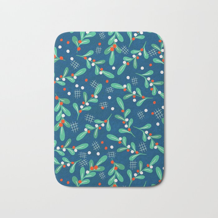 Misseltoe -  christmas pattern no1 Bath Mat Gallery Image 1