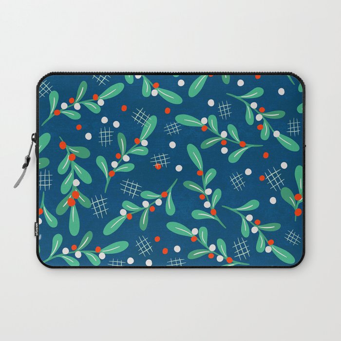Misseltoe -  christmas pattern no1 Laptop Sleeve Gallery Image 1