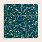 Misseltoe -  christmas pattern no1 Wood Wall Art Gallery Image 1