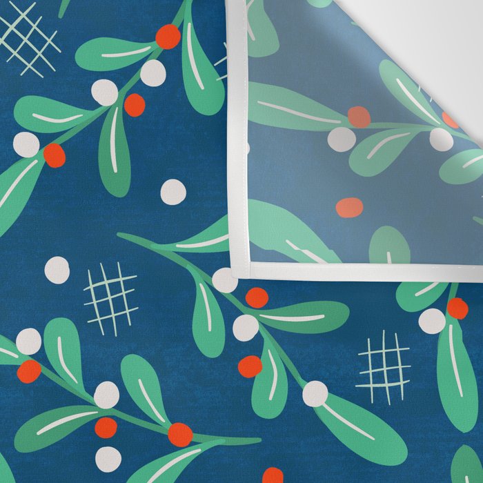 Misseltoe -  christmas pattern no1 Wall Tapestry Gallery Image 3