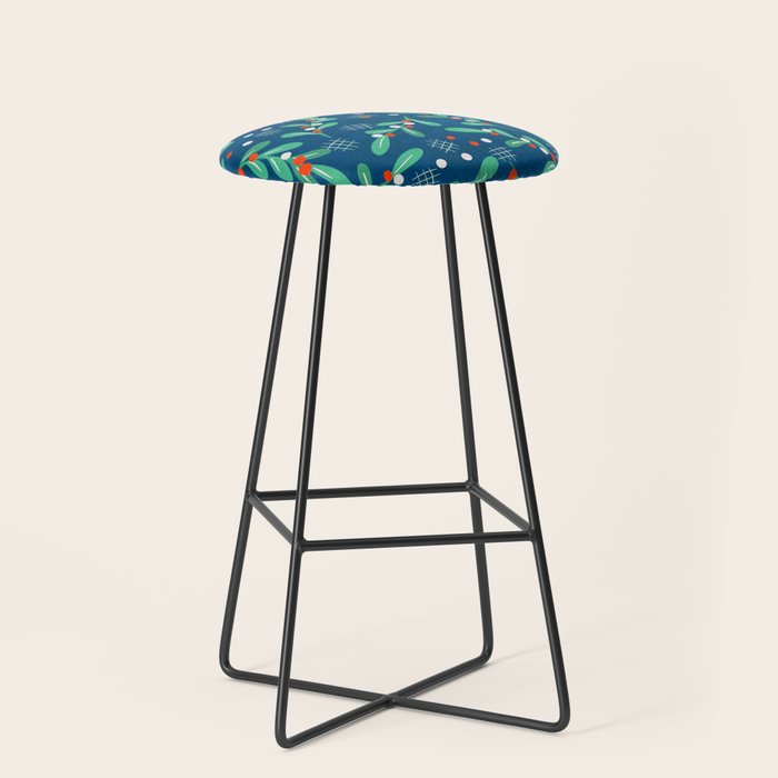 Misseltoe -  christmas pattern no1 Stool Gallery Image 1