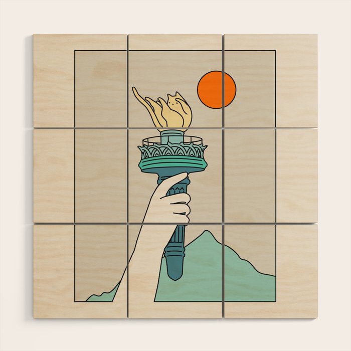 Cat Landscape 22 Wood Wall Art Gallery Image 3