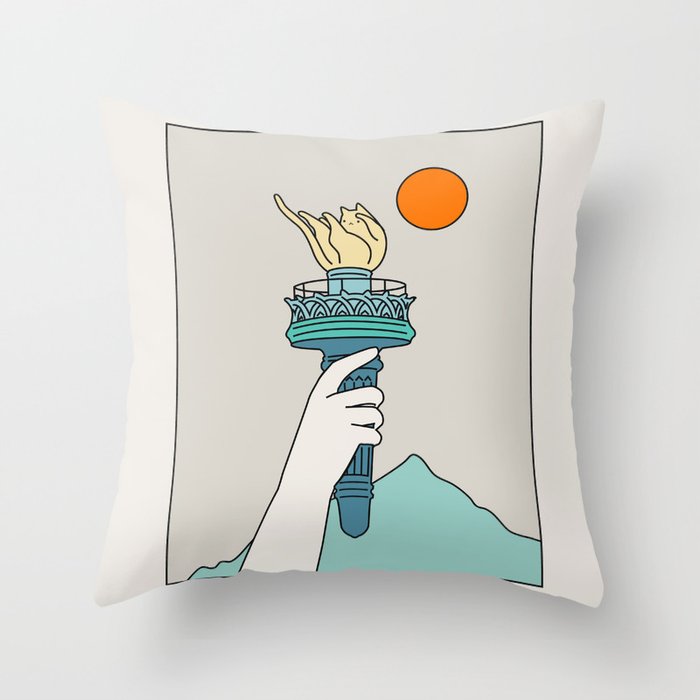 Cat Landscape 22 Throw Pillow Gallery Image 6