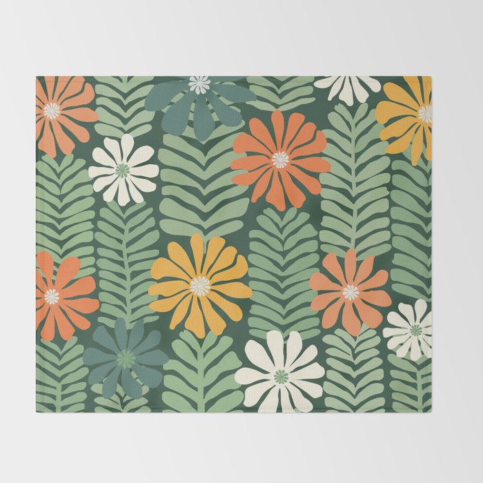 Spring Equinox Floral Pattern  Throw Blanket Gallery Image 2