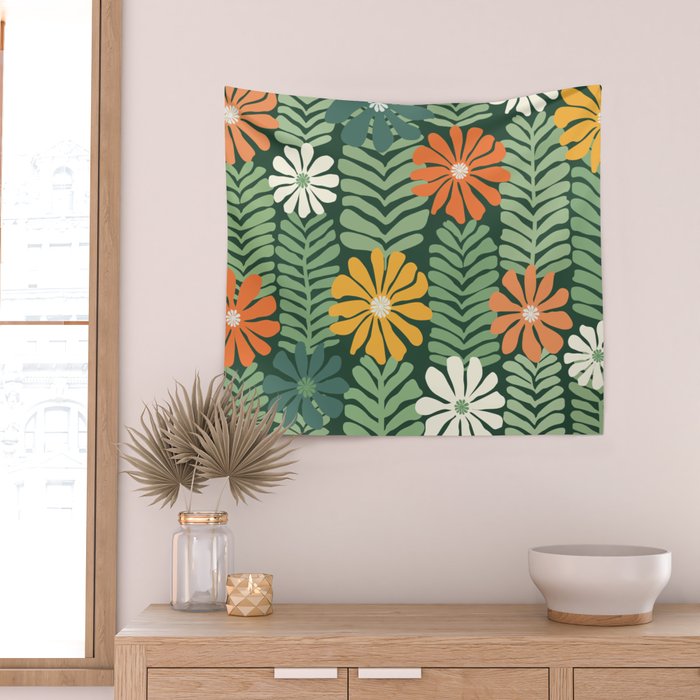 Spring Equinox Floral Pattern  Wall Tapestry Gallery Image 2