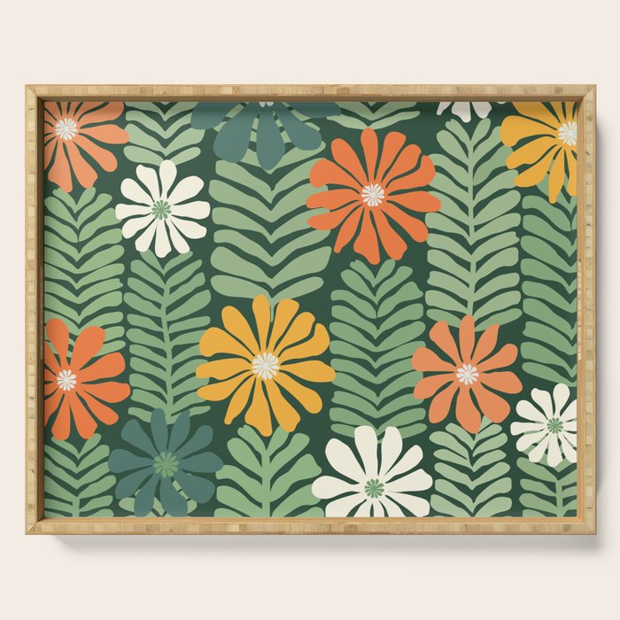Spring Equinox Floral Pattern  Serving Tray Gallery Image 1