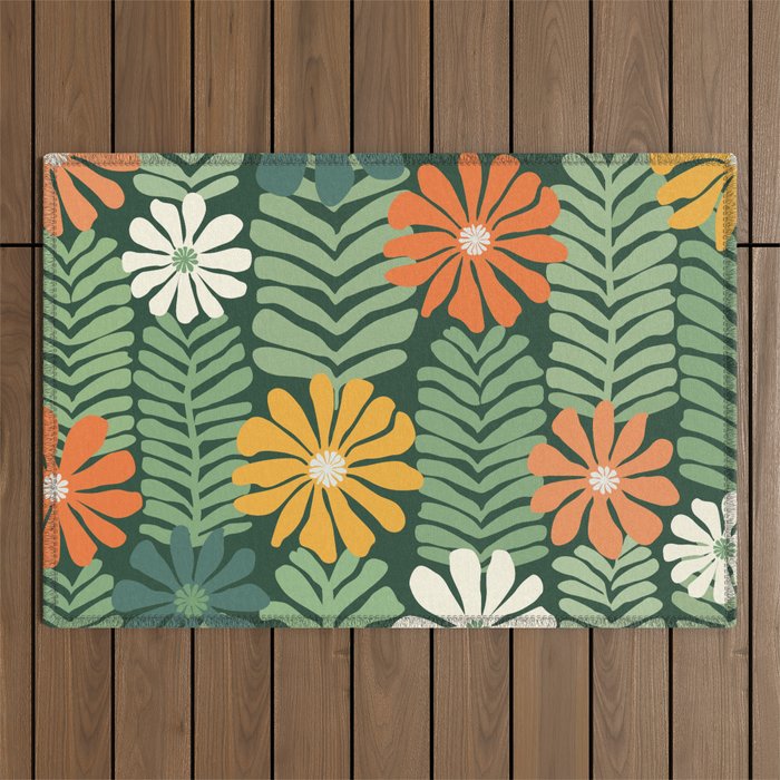 Spring Equinox Floral Pattern  Outdoor Rug Gallery Image 1