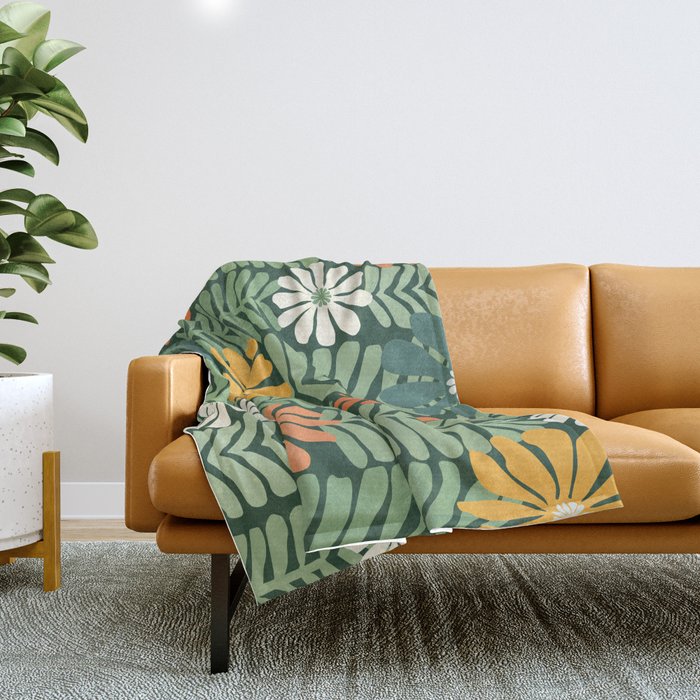 Spring Equinox Floral Pattern  Throw Blanket Gallery Image 1
