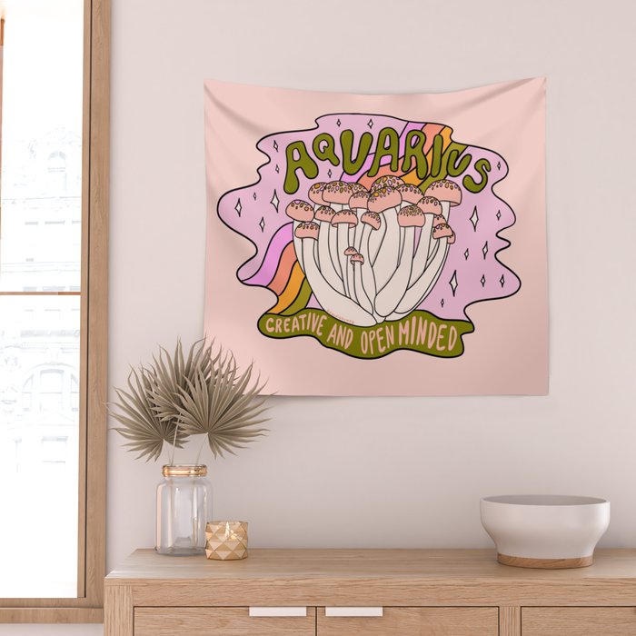 Aquarius Mushroom Wall Tapestry Gallery Image 2